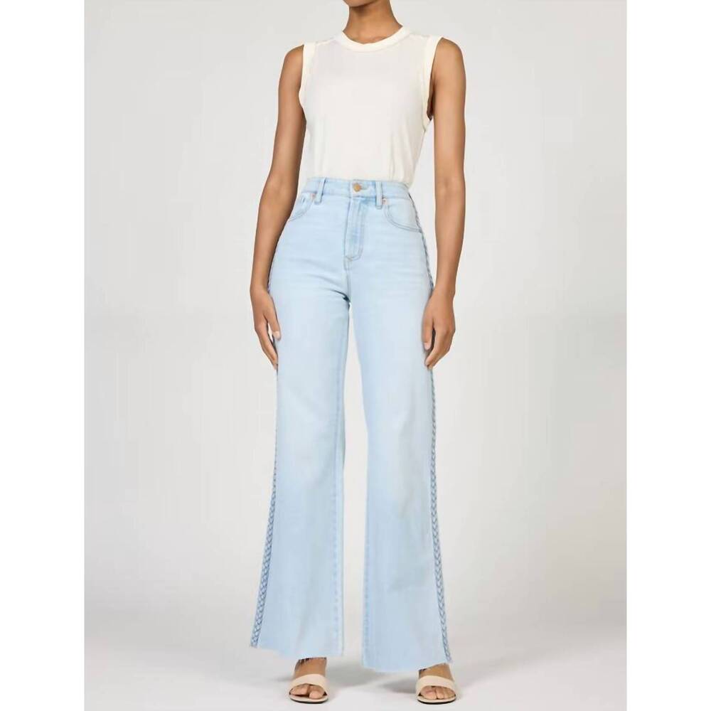 NEW DEAR JOHN DENIM fiona high rise wide leg jeans in misty cloud